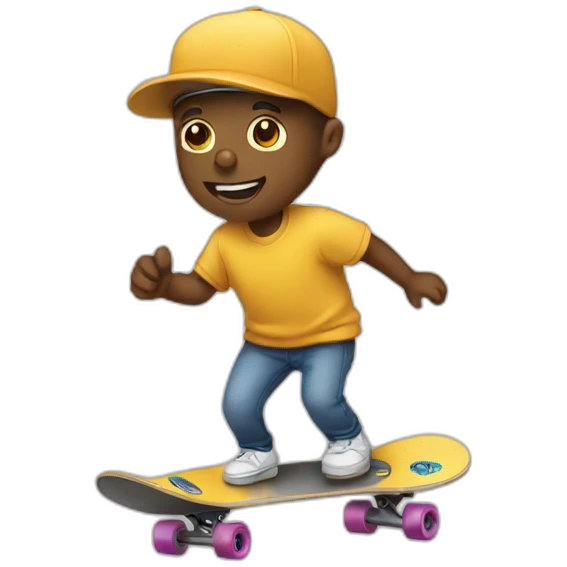 Chat avec un skateboard emoji