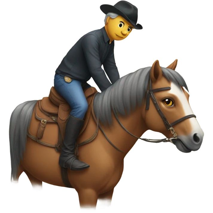 Cat sitting on horse emoji