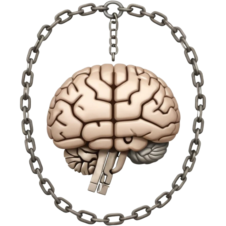 brain, chained up emoji