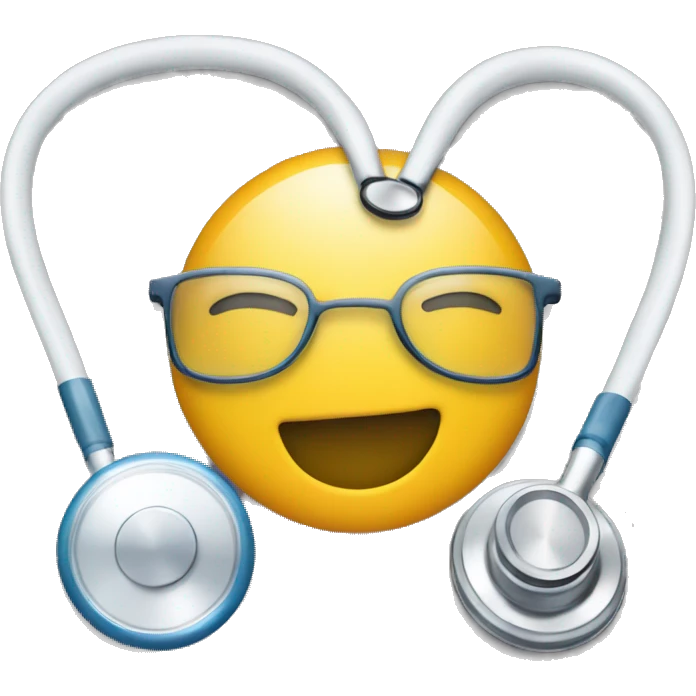 Create an emoji in which a stethoscope is connected with a computer or a laptop emoji