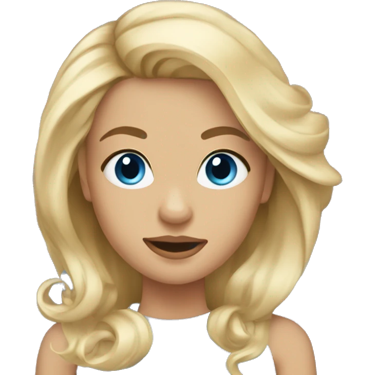 blonde hair blue eyed girl with blowout hairstyle  emoji