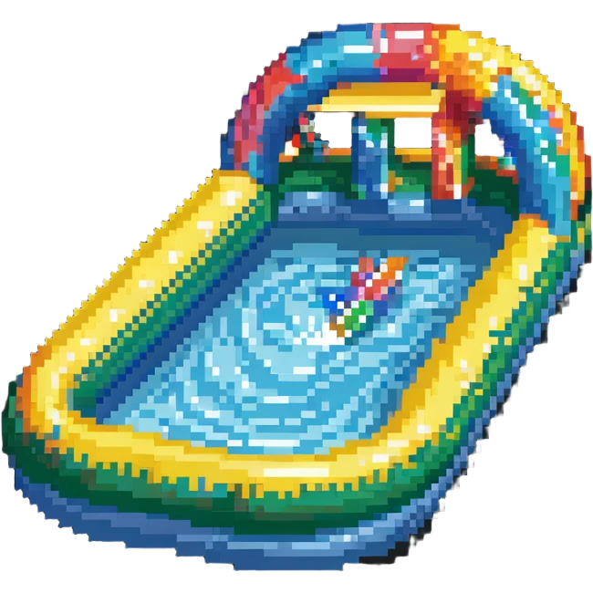 inflatable pool with water slide emoji