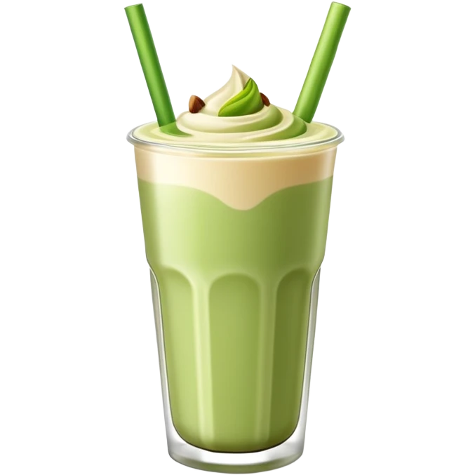 Pistachio matcha milk tea  emoji