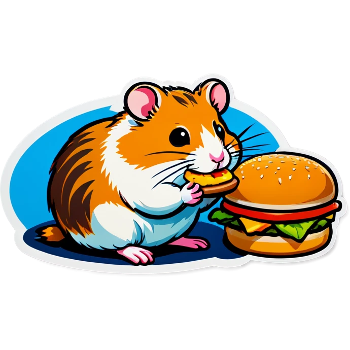 Hamster eating hamburger emoji