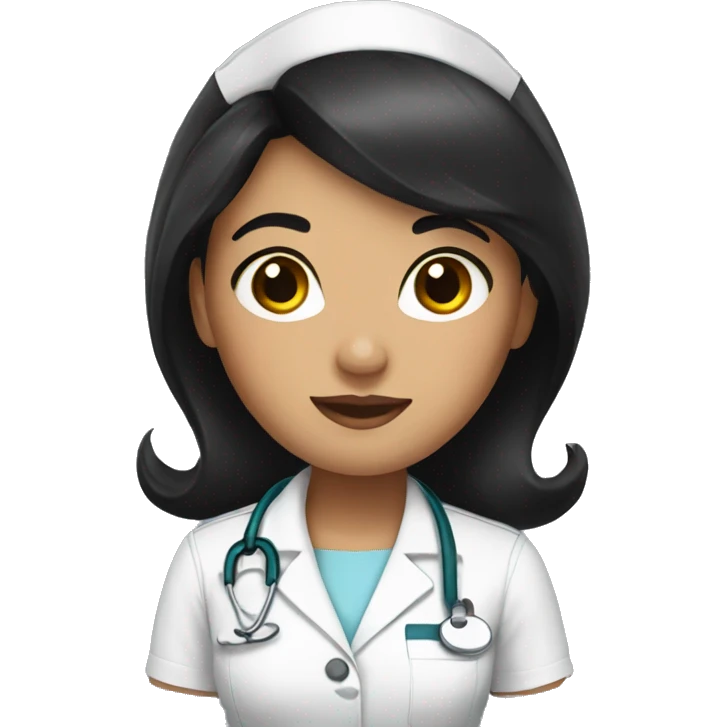 pretty nurse with black hair  emoji