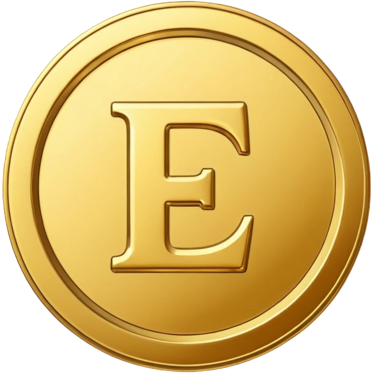 gold coin with letter E emoji