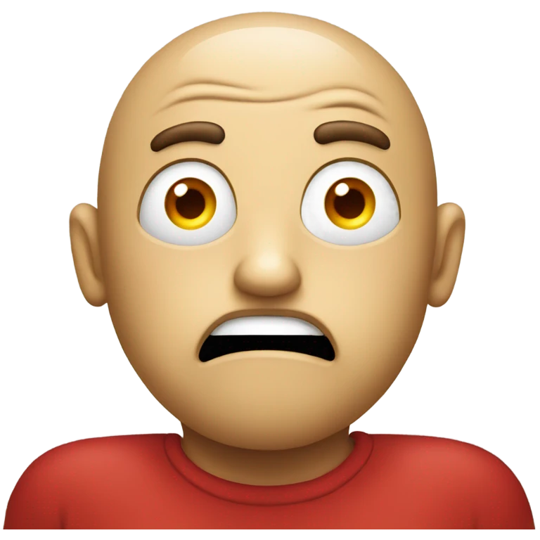 A red bulb nervous emoji