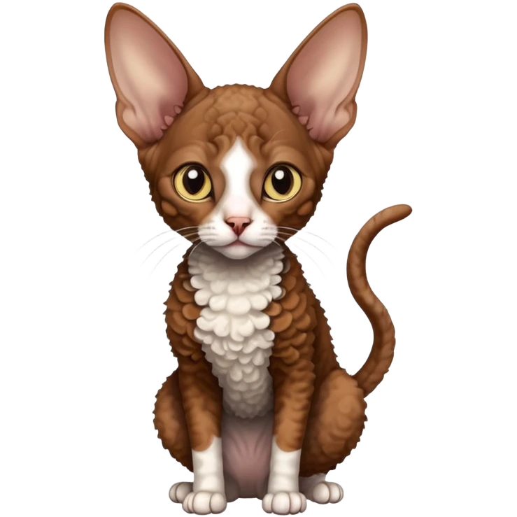 brown colored cornish rex cat emoji