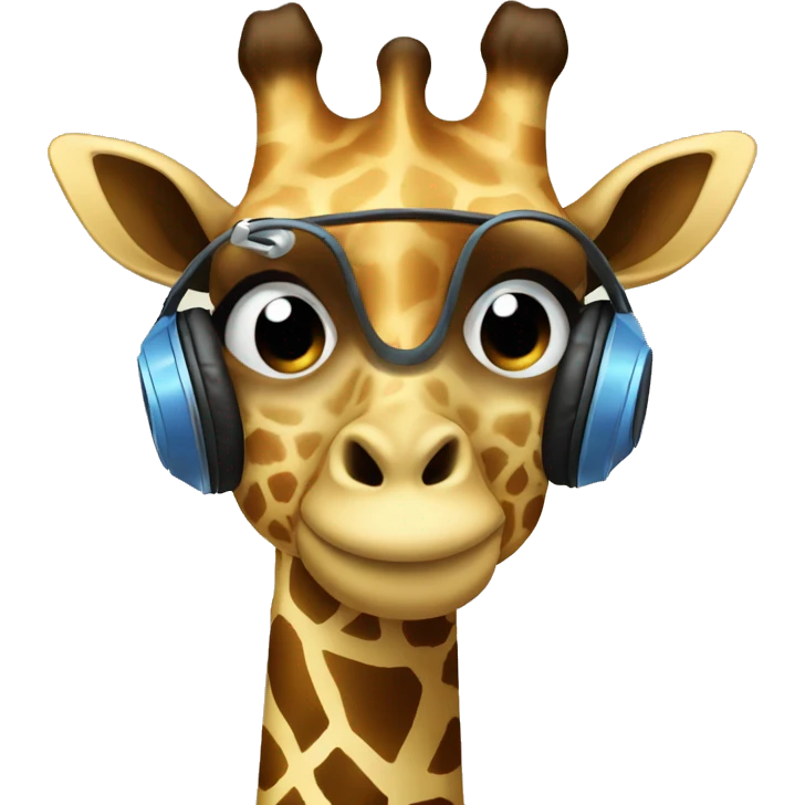 Giraffe listening to music emoji