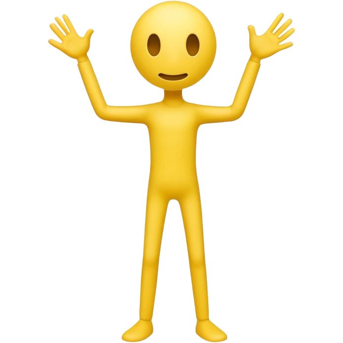 yellow cute sinmple, stickman with no face and gestures emoji