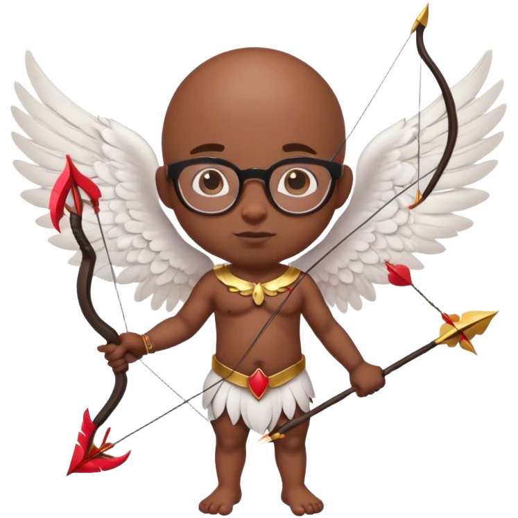 Bald black man with glasses Cupid  emoji