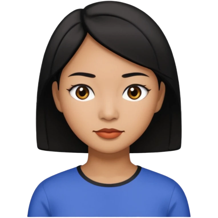 A Filipina woman with Medium brown skin and Short black hair and black eyes emoji