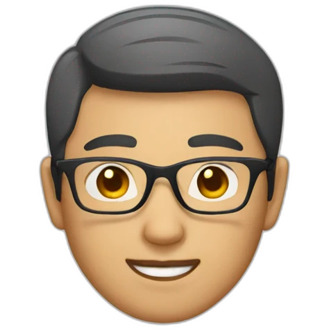 Asian men wearing  square  specs emoji