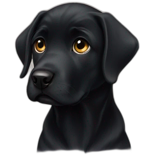 Sad puppy eyes black Labrador emoji