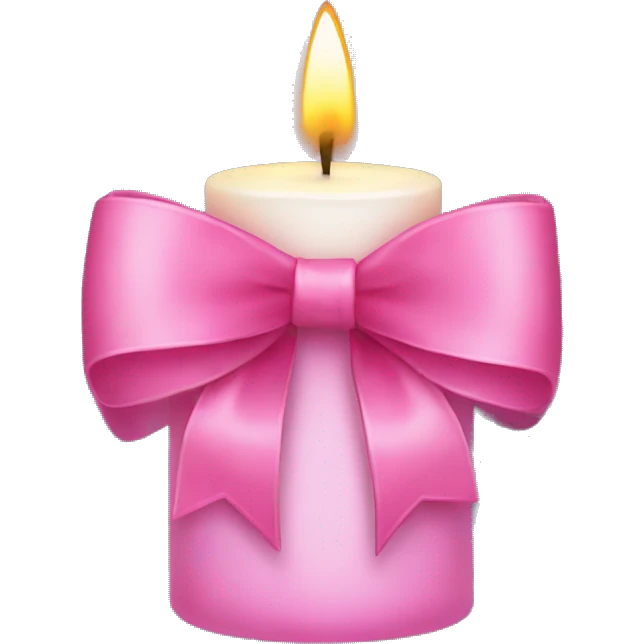 candle with a pink bow emoji