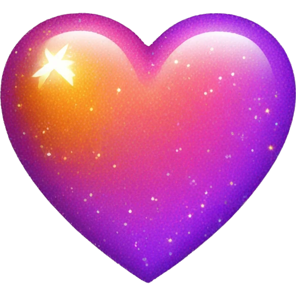 pink purple orange heart with sparkles emoji