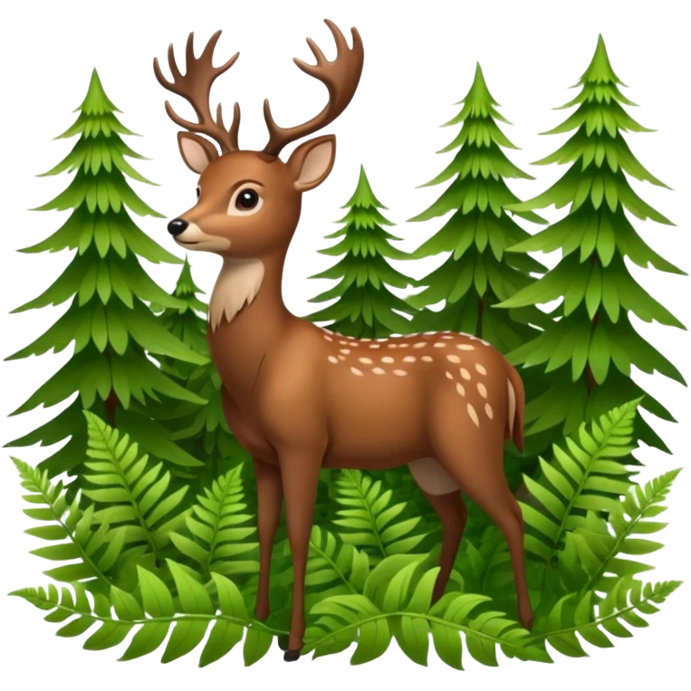 deer among green forest emoji