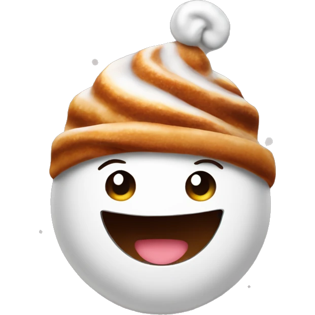 A happy cinnamon roll wearing a Christmas beanie  emoji