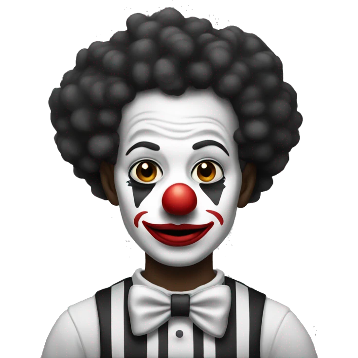 Black and white clown  emoji