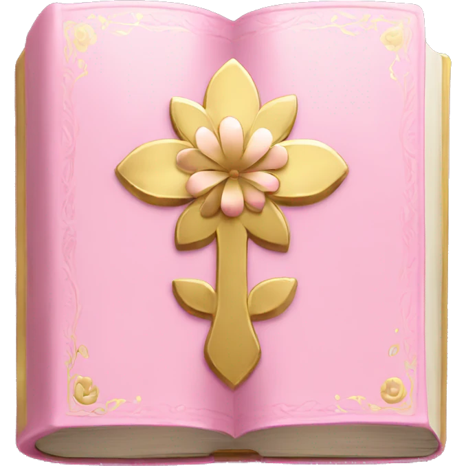 Light Pink Bible with gold flower designs emoji