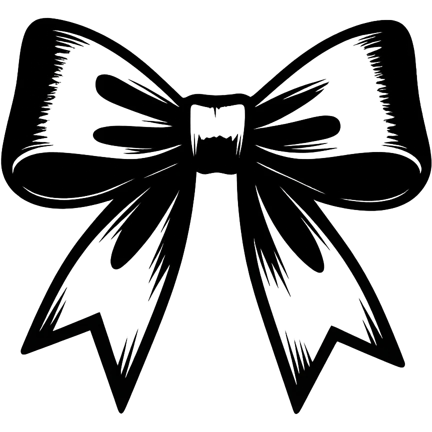 black white bow  , remove background emoji