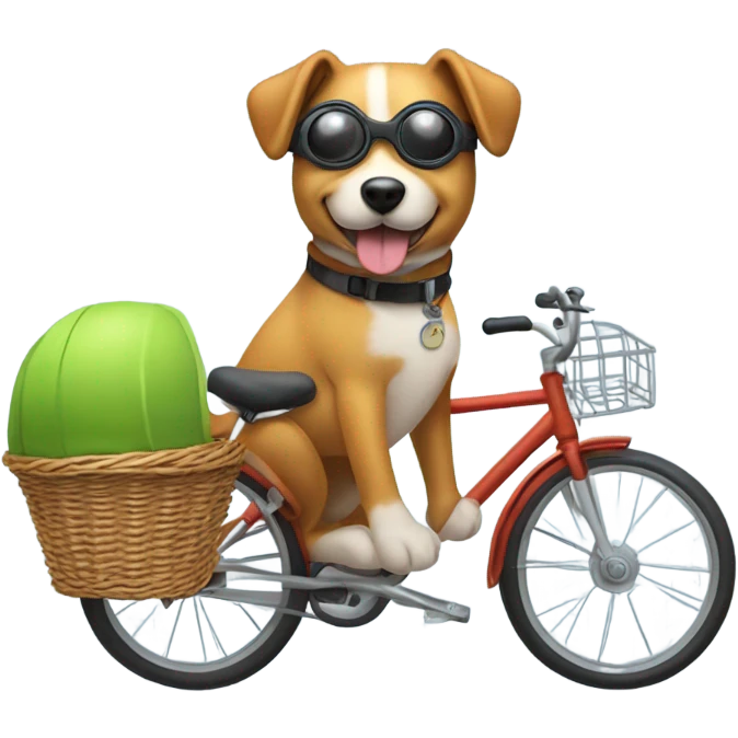 Dog riding bike emoji
