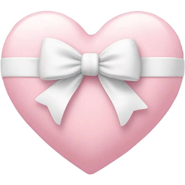 Pastel pink heart with white bow emoji