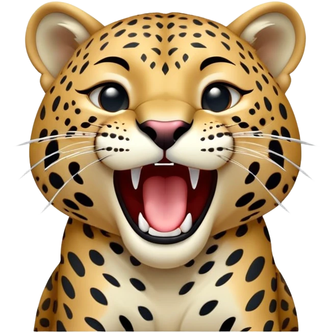 cinematic-realistic-yawning-young cutee jaguar-portrait-emoji,-head-tilted-slightly-with-a-dramatic,-wide-open-yawn,-showcasing-a-lithe,-graceful-build-with-distinctive-rosette-patterns-and-sleepy,-half-closed-eyes,-simplified-yet-irresistibly-adorable, realistic emoji