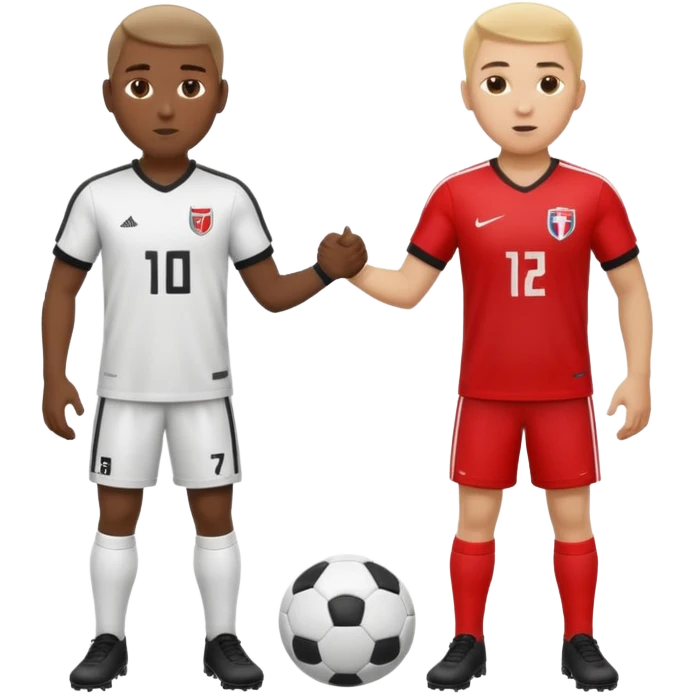 two opposing soccer players emoji