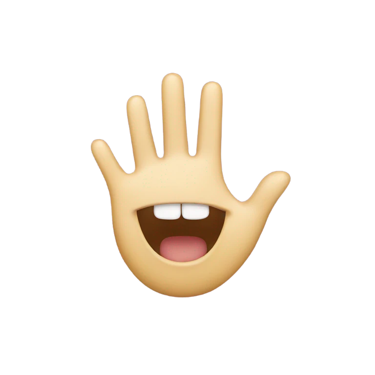 smile and closing  mouth by hand emoji emoji