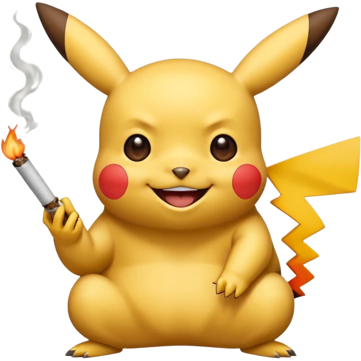 Pikachu smoking weed join laughin emoji