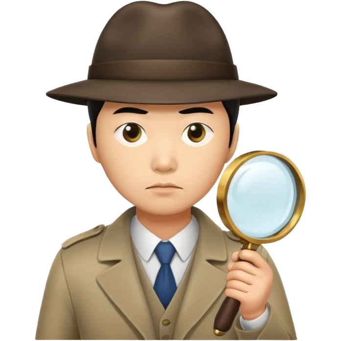 detective, asian, magnifying glass emoji