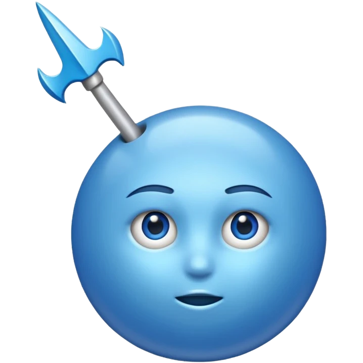 Una bola Azul claro con una flecha de verdadero emoji