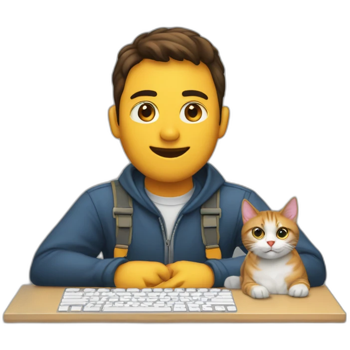 developer-with-a-mac-and-a-cat emoji