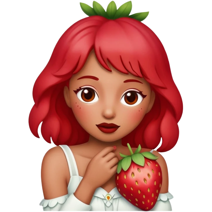 frutillita abrazando una frutilla emoji