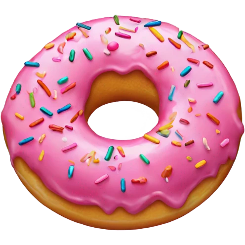 Pink donut with sprinkles emoji
