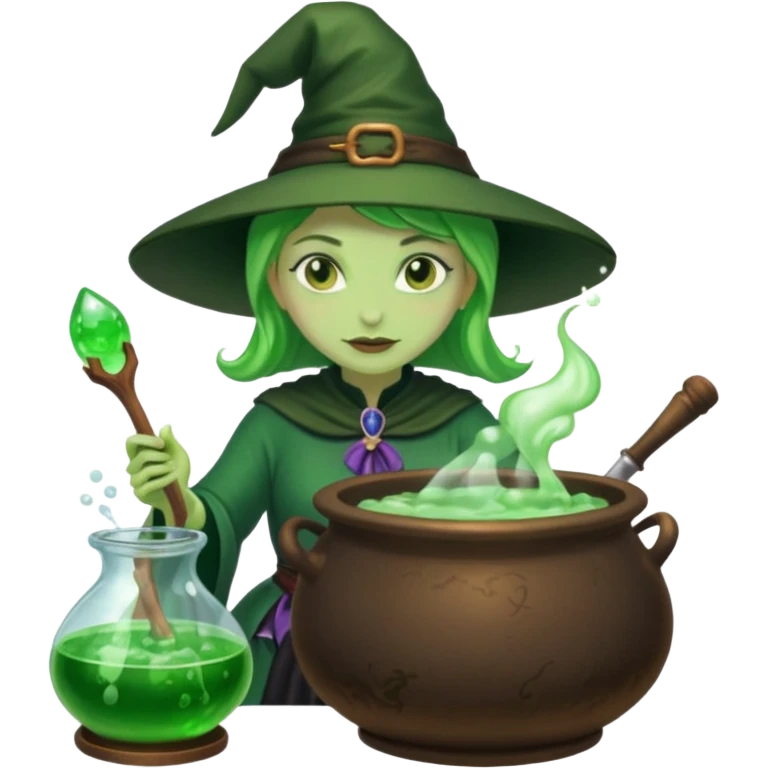 green witch cooking potion emoji