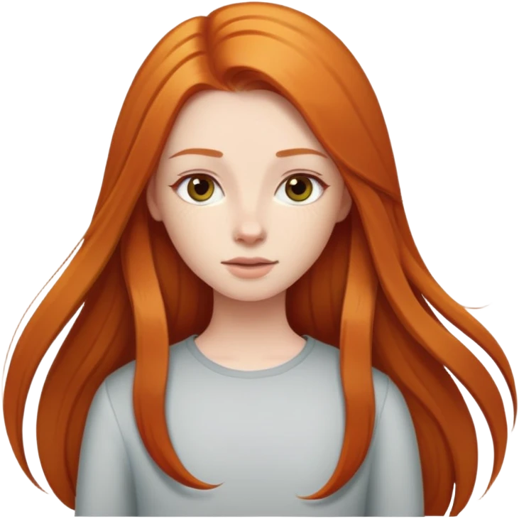 a girl with long ginger straigth emoji