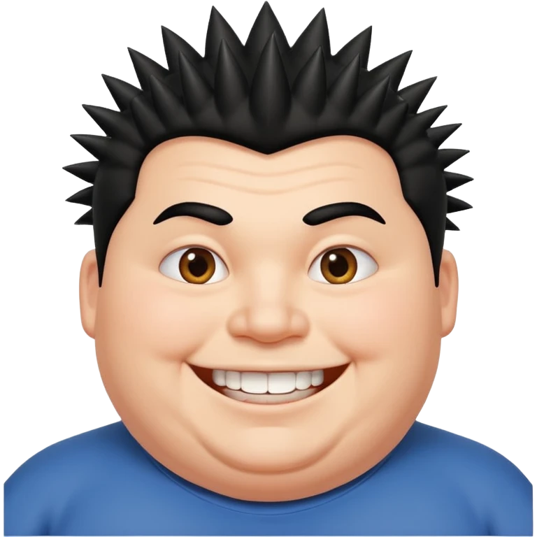 fat spiky haired happy man emoji
