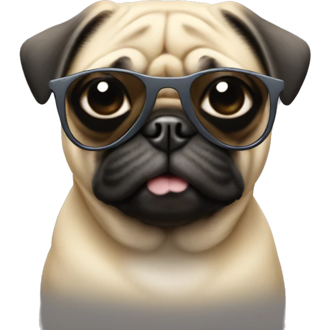 Pug wearing sunglasses  emoji