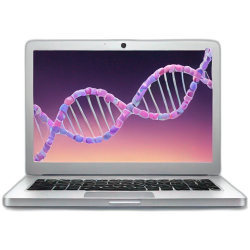 laptop with dna emoji