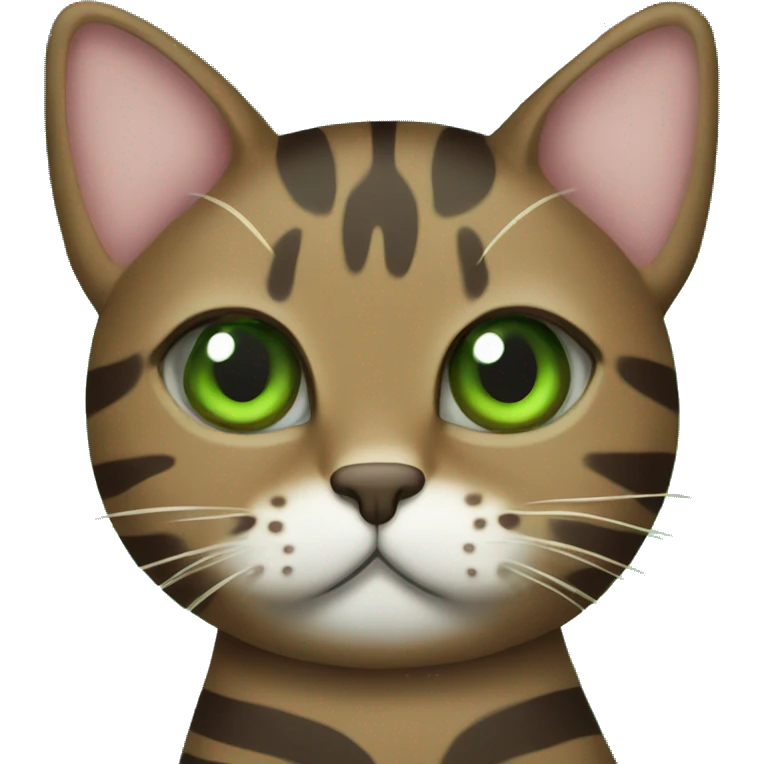 Green eyed brown striped cat Christmas tree emoji