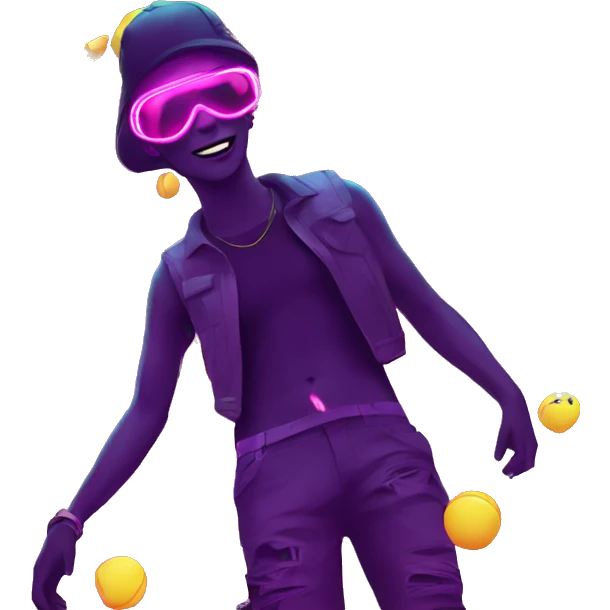 Rave party dancing neon smoking emoji