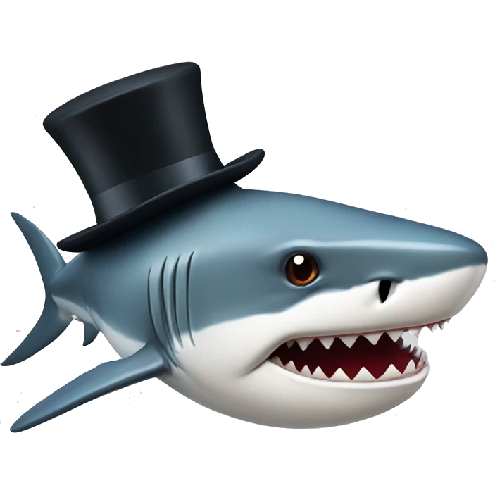 Shark with a top hat  emoji