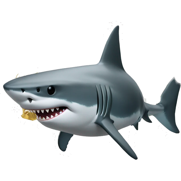a shark made out of gold and a vr headset emoji
