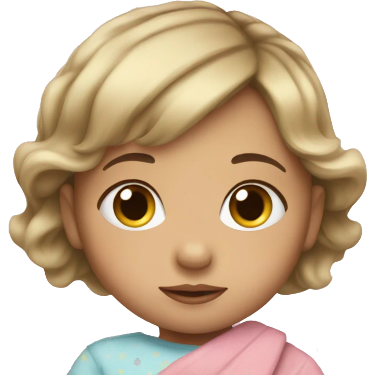 brunette baby girl with blonde baby girl emoji