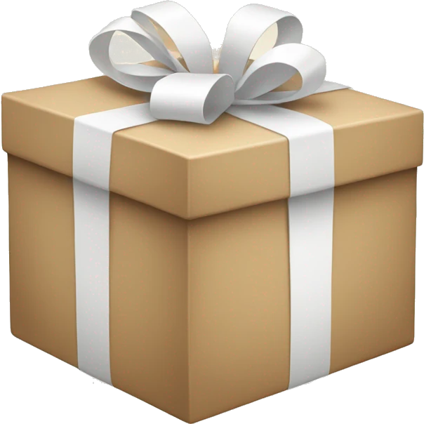 beige and white gift box emoji