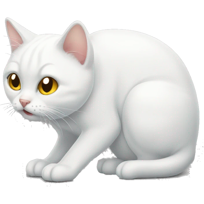 White cat which vomits emoji