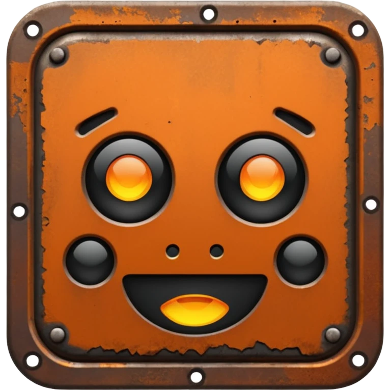 ultra realistic metal rust scrap DUBS icon emoji