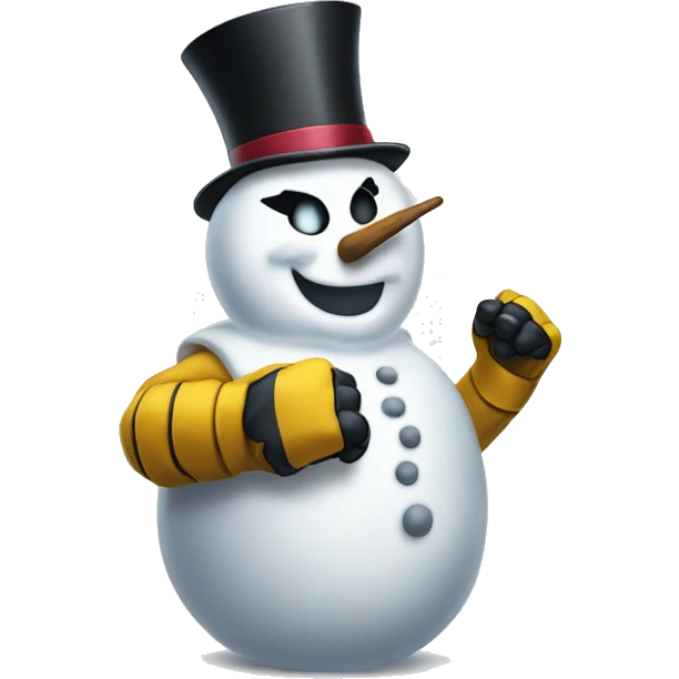 Snowman with marvel’s wolverine metal claws emoji
